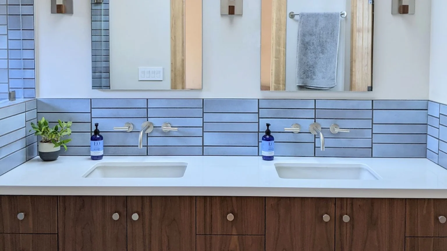 Primary bathroom vanity in a Piedmont home addition